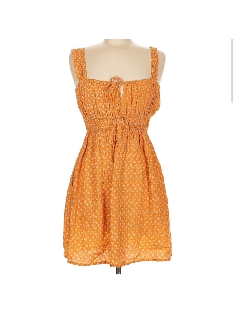 Faithfull The Brand Praia Mini Dress Ermita Floral Yellow Milkmaid Dress 6 NWT - Picture 4 of 10